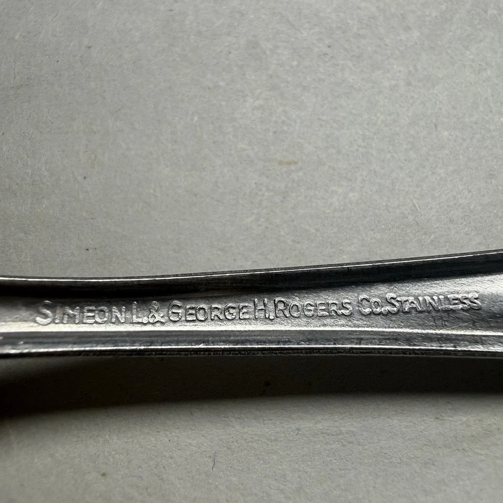 5 Simeon L George H Rogers Stainless Flatware Dinner Forks Spoons Spring Ballad